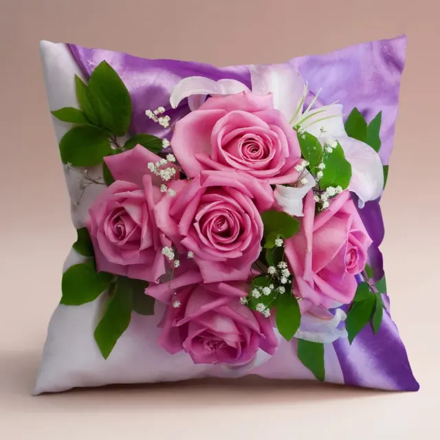 Gentle pillowcase with flower motif 45 x 45 cm