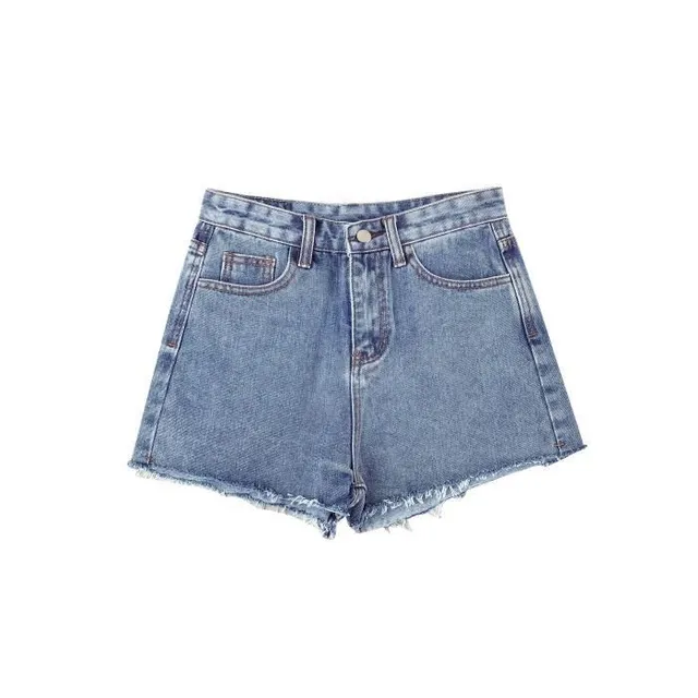 Classic denim shorts with high waist