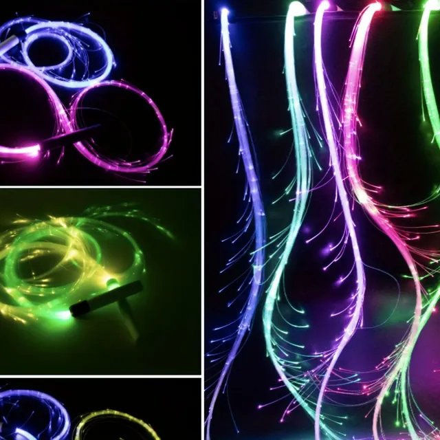 LED Dance Whips - Fiber Charging Belt, RGB Light for Dance Colors