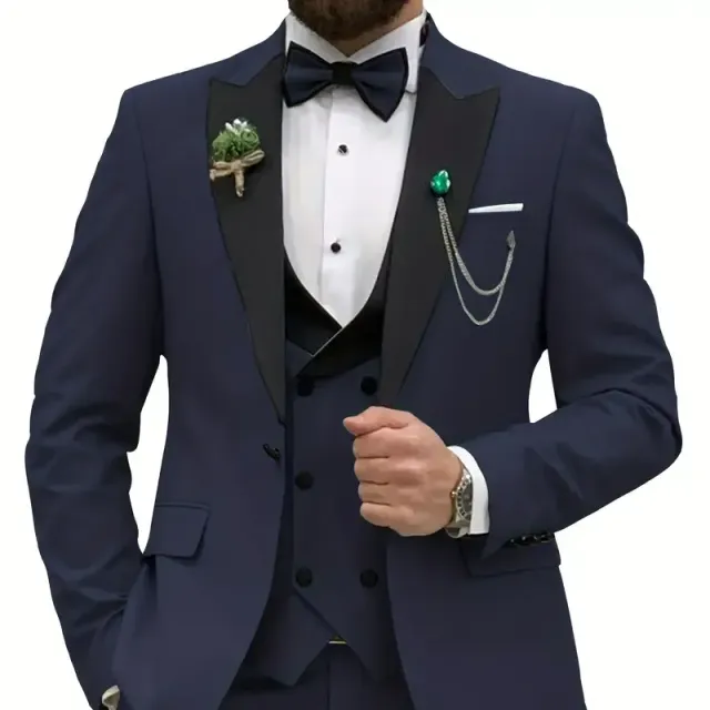 Men's suit Slim Fit with double clamping, tie, vest and pants - for weddings, balls, business opportunities [appendices not included]