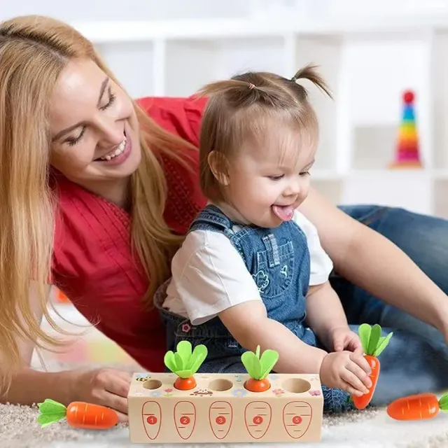 Drevené puzzle s ovocím a zeleninou Montessori pre vývoj jemného motorika
