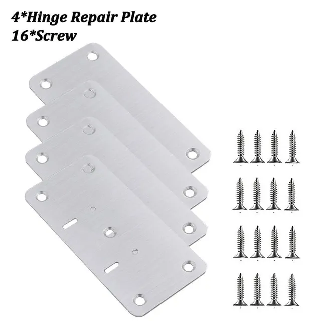 4Pcs kitchen cabinet hinge repair plate stainless steel furniture drawer hinge fixing plate table cabinet window door repair