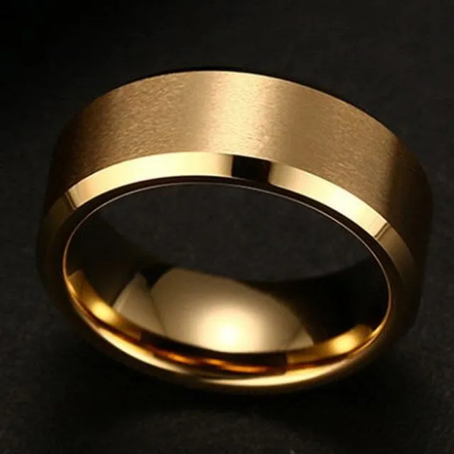Titánový oceľový prsteň - čierny, zlatý, strieborný
