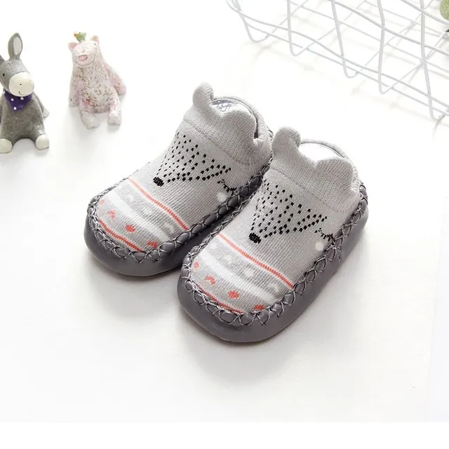 Chaussons en coton pour enfants avec semelle souple