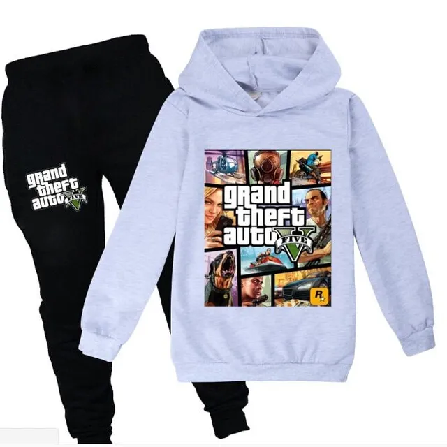 Compleu de trening pentru copii cu imprimeu cool GTA 5 color at picture 2 5 - 6 let