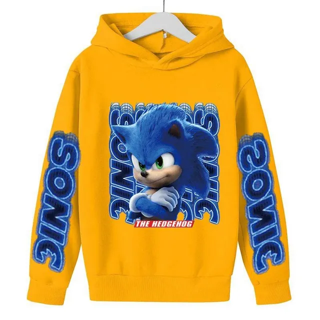 Chlapčenská dizajnová mikina s kapucňou a potlačou Sonic