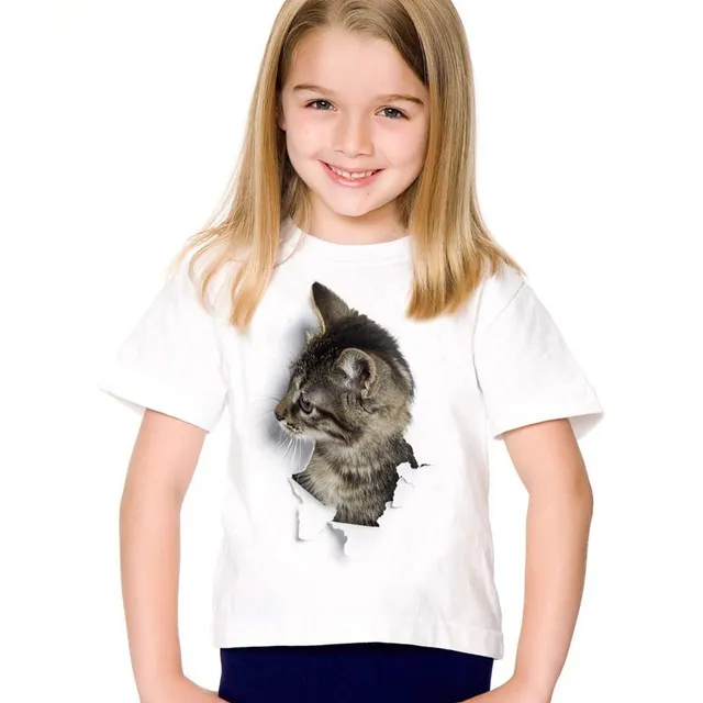 Girls 3D T-shirt with cat - 7 variants