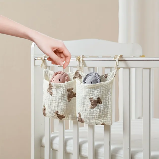 Organizer for diapers with teddy bear - hang on to stroller