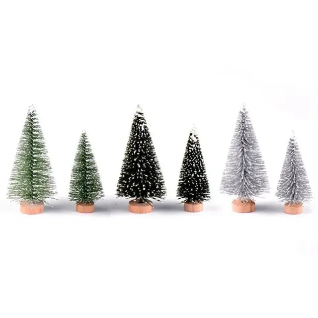 Miniaturní umělé vánoční stromeček ze sisalu a hedvábí - Dekorace pro váš miniaturní svět