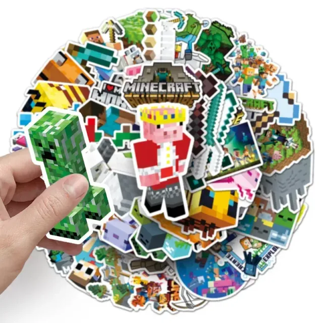 Bumper sticker trends with depicted characters from Minecraft - 50 pcs