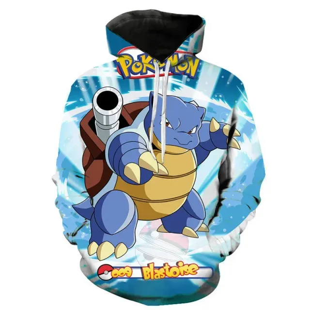 Sweat à capuche unisexe élégant avec imprimé kangourou et Pokémon Pikachu