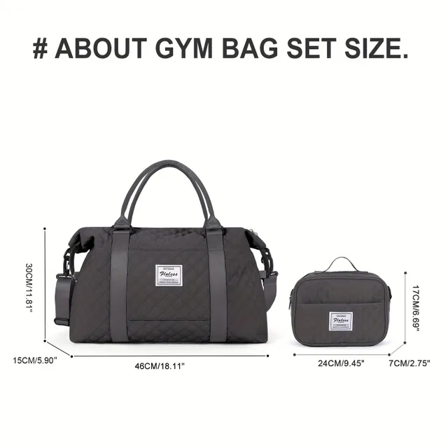 Spacious travel sports bag © Great for gym, weekends and nights © With removable strap