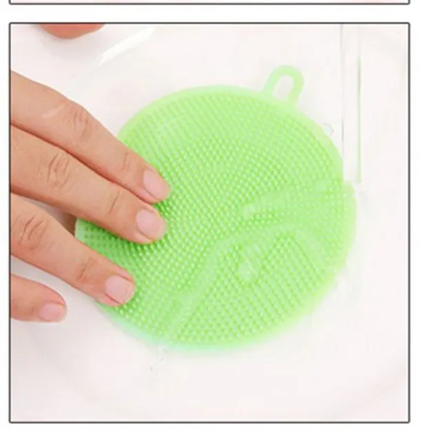 Antibacterial silicone dishwashing sponge