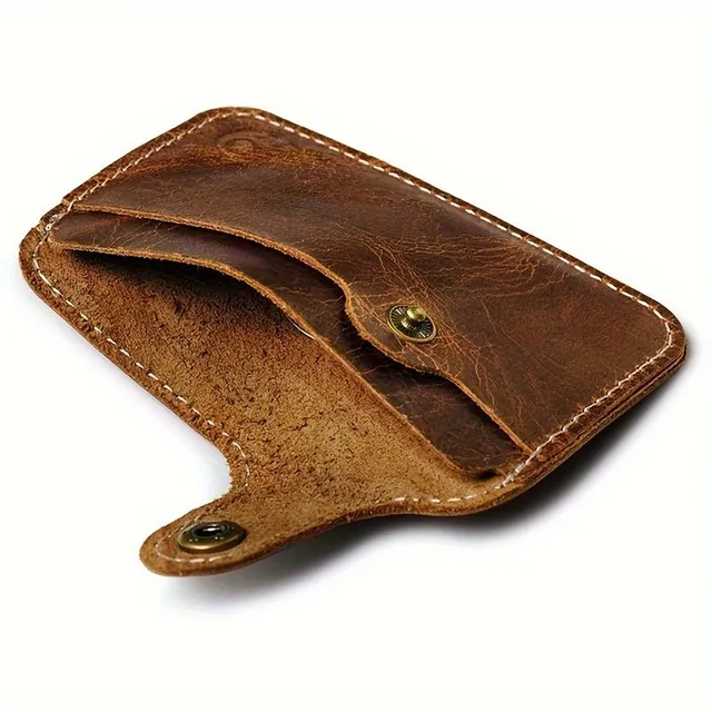 Compact and elegant card holder made of premium beef leather