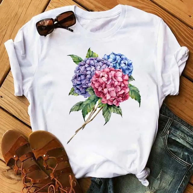 Lässiges Damen-T-Shirt mit schönem Blumendruck