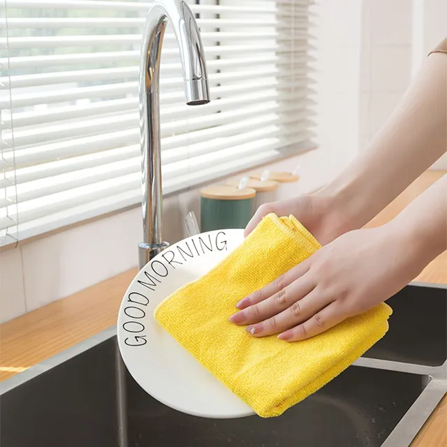 Mikrovláknové uteráky na čistenie, opakované použitie, bez vlasov, domácnosť a kuchyňa, náhodná farba