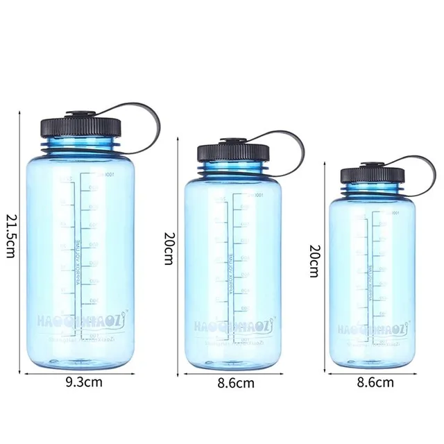 Kültéri visszazárható vizes palack - átlátszó kék