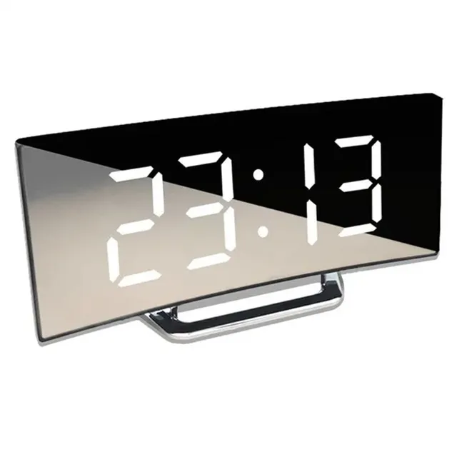 Luxusní minimalistický digitální zakřivený budík s LED displejem ve stylu televize Effie