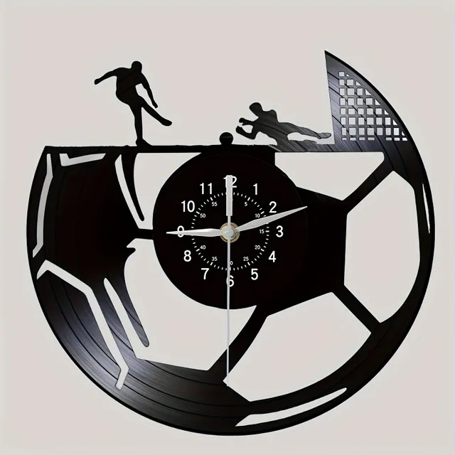 Wall clock made of vinyl plate with theme football (1 pcs)