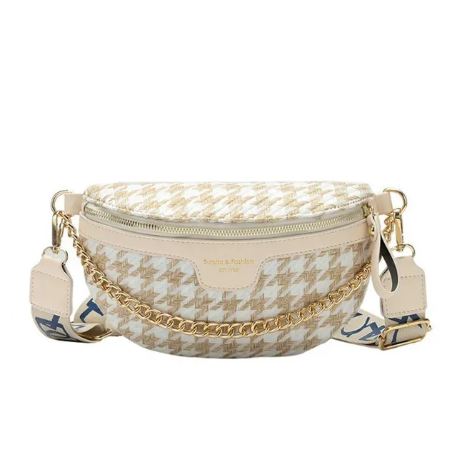 Women's fashion fanny pack decorated with chain