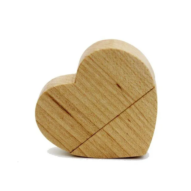 USB wood heart flash drive