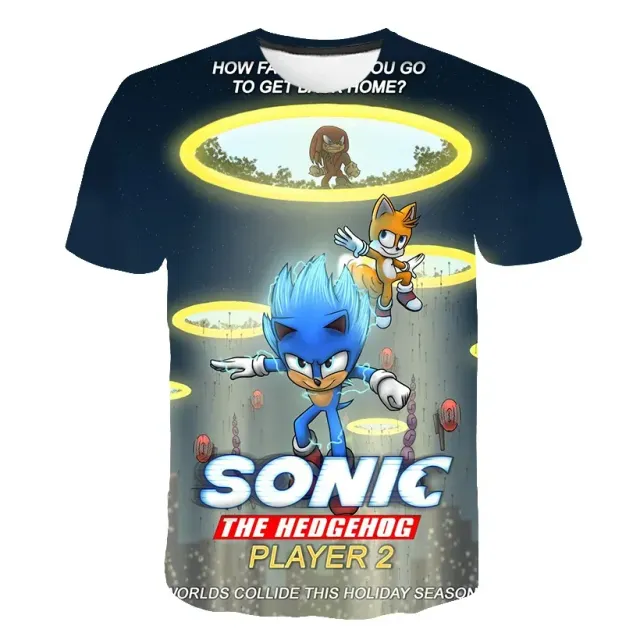 Kinder-T-Shirt bedruckt mit verschiedenen Sonic the Hedgehog-Motiven