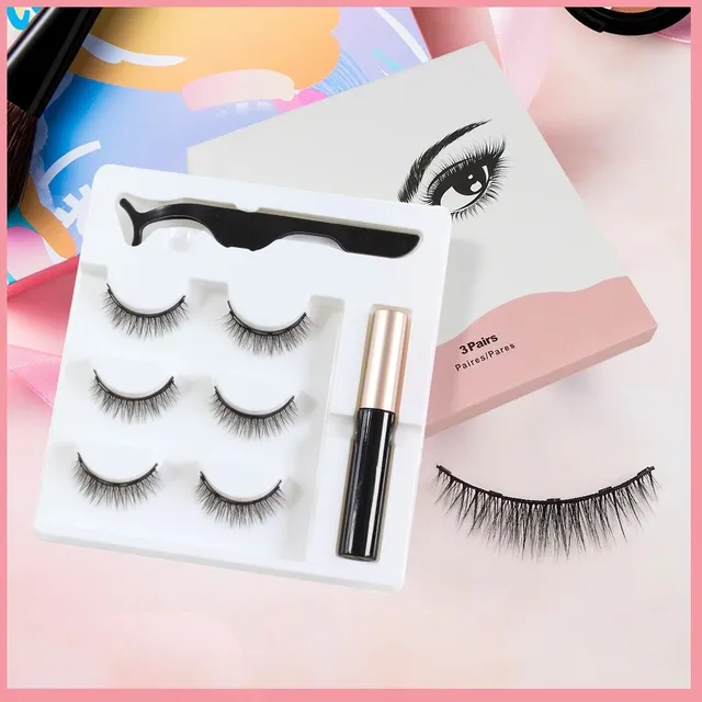 Magnetic eyelashes and eyeliner set