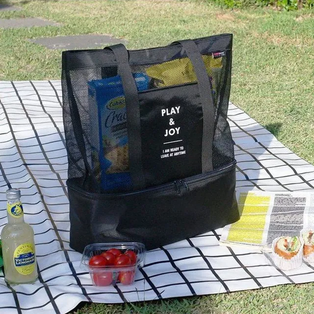 Beach bag with thermal compartment