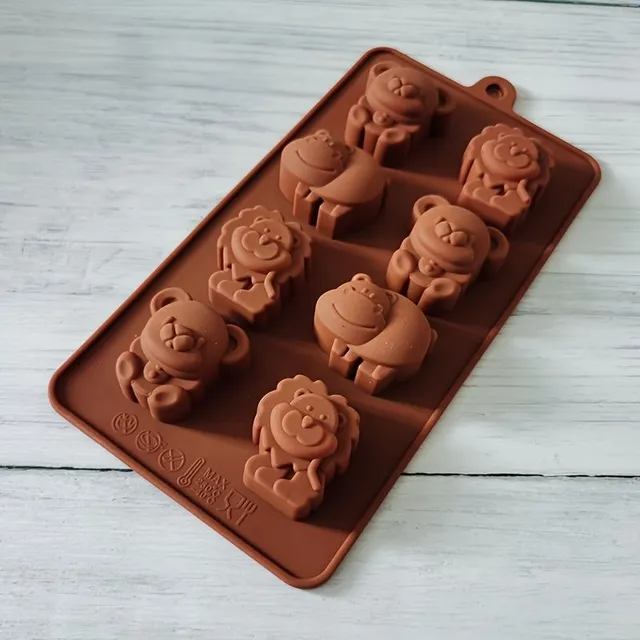 Silicon form for animals - hippo, lion, bear (chocolate, soap, cake)