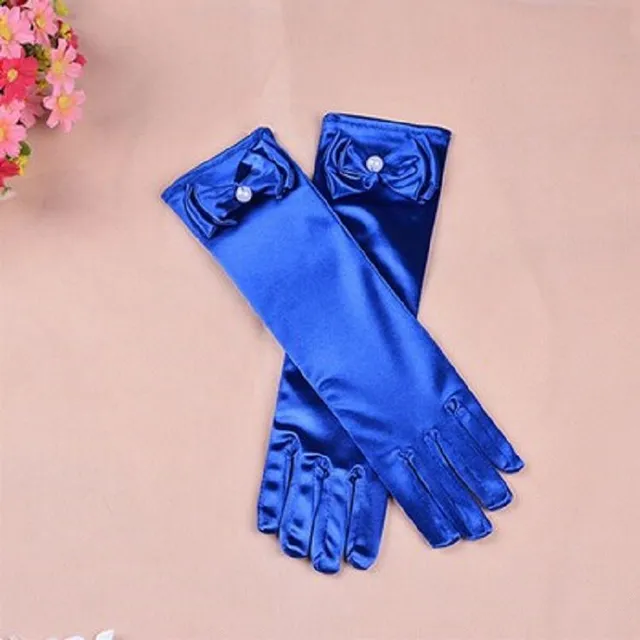 Children's satin gloves long