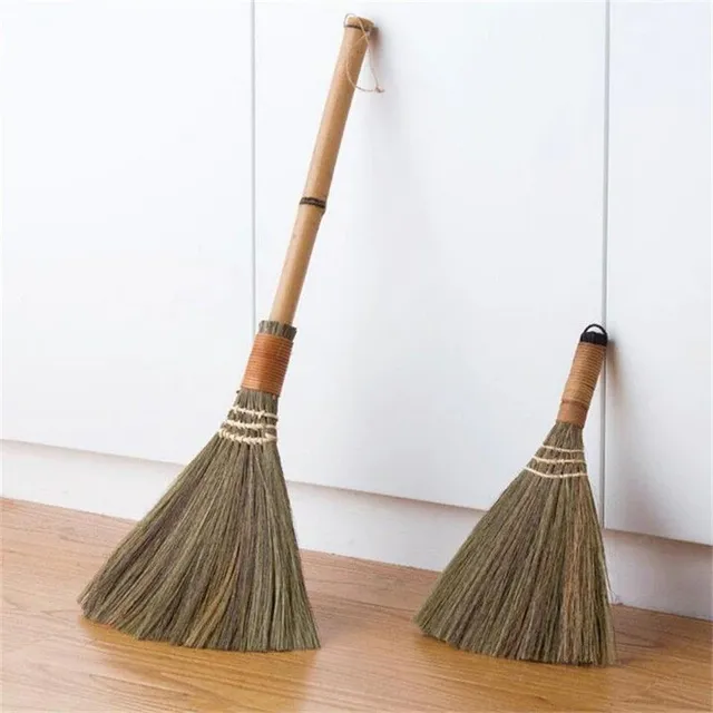 Natural wooden broom