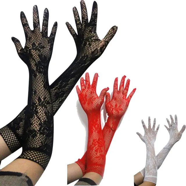 Long women's mesh gloves
