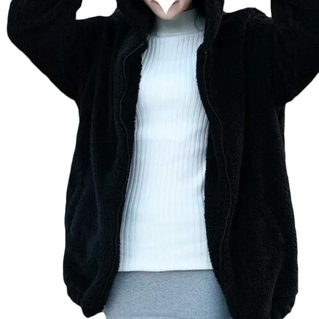 Women's autumn sweatshirt with ears