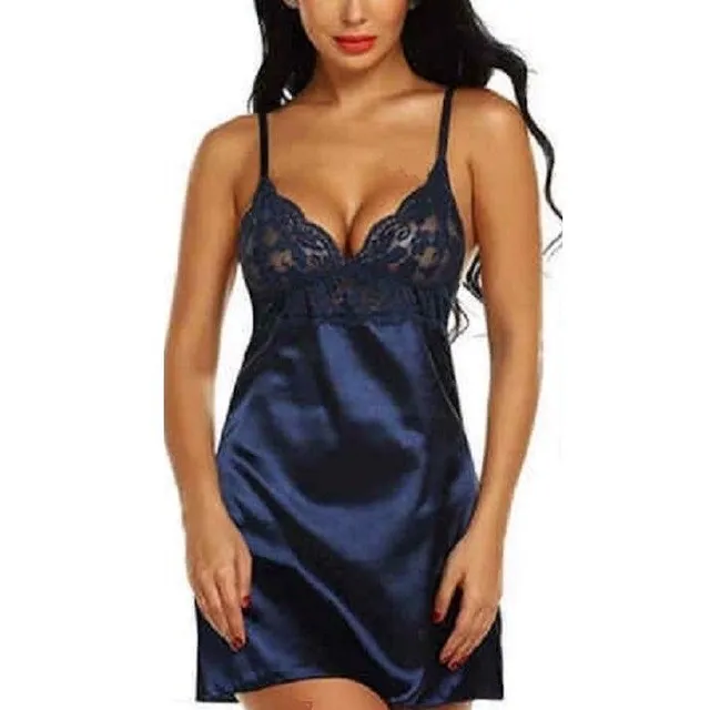 Women's nightgown and thong red Blue modra l