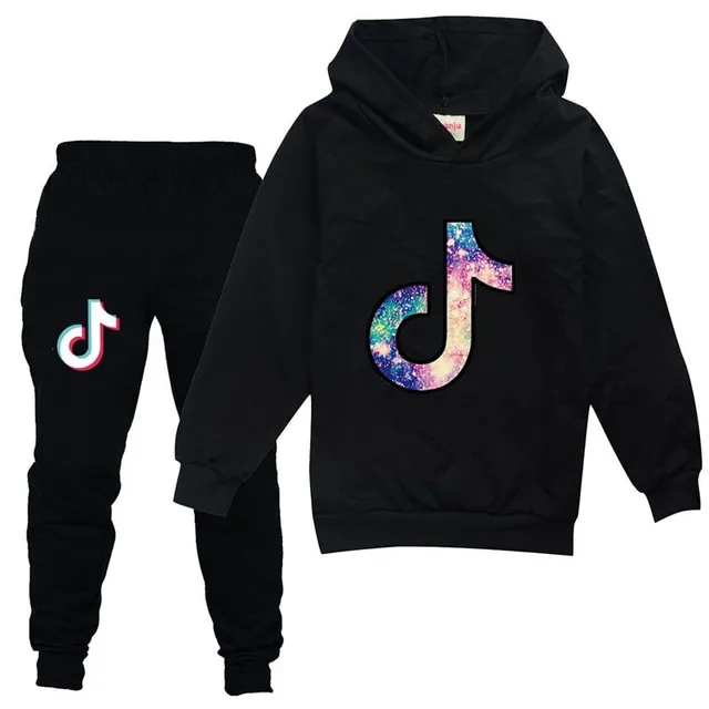 Kids stylish sports tracksuit with TikTok print