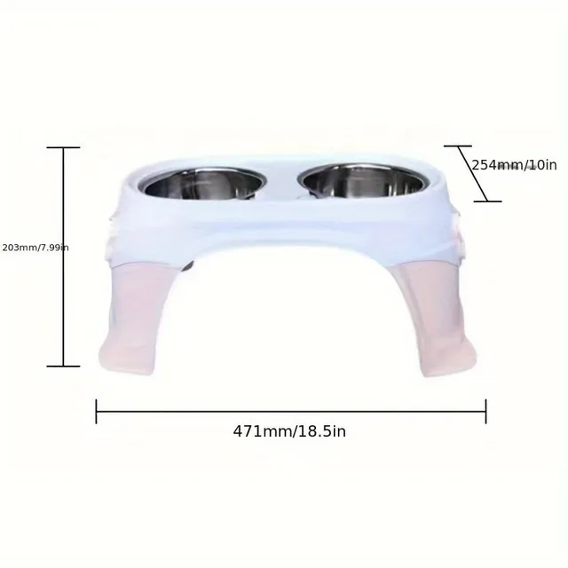 Increased stainless steel bowls for dogs with neck protection rack