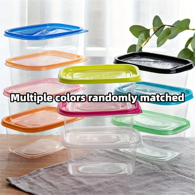 10 pcs Transparent rectangular containers for food with lid - stackable and re-usable