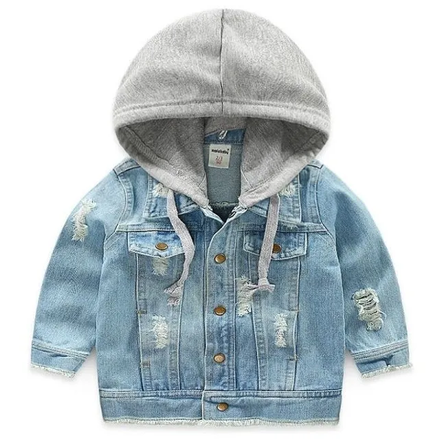 Giacca di jeans per bambini con cappuccio