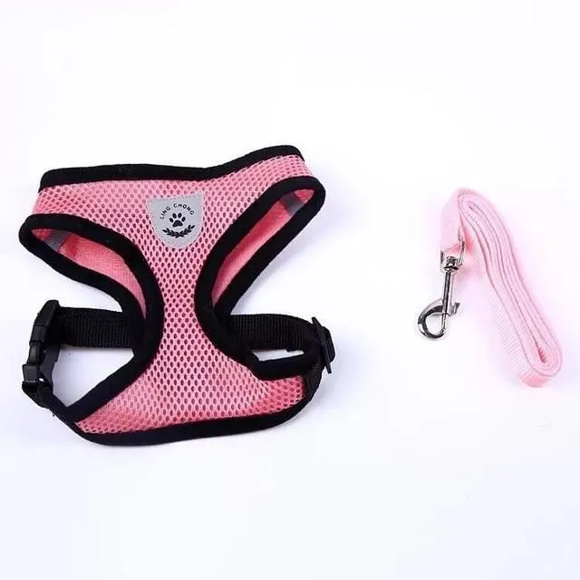 Adjustable cat harness pink xl