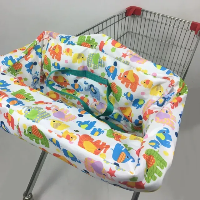 Husă universală 2 în 1 pentru coș de cumpărături și scaun de copil cu motiv de dinozauri