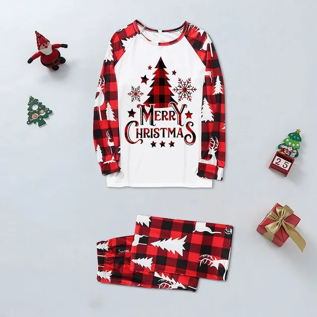 Christmas family plaid pyjamas with themed print