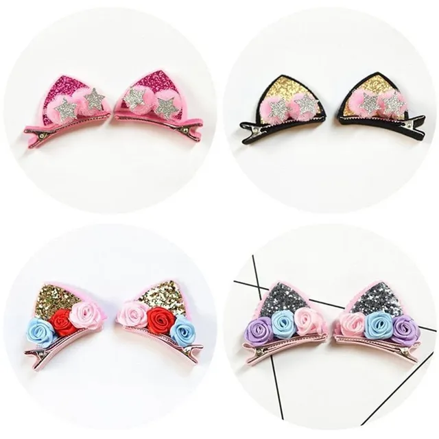 Barrettes mignonnes avec oreilles pour filles