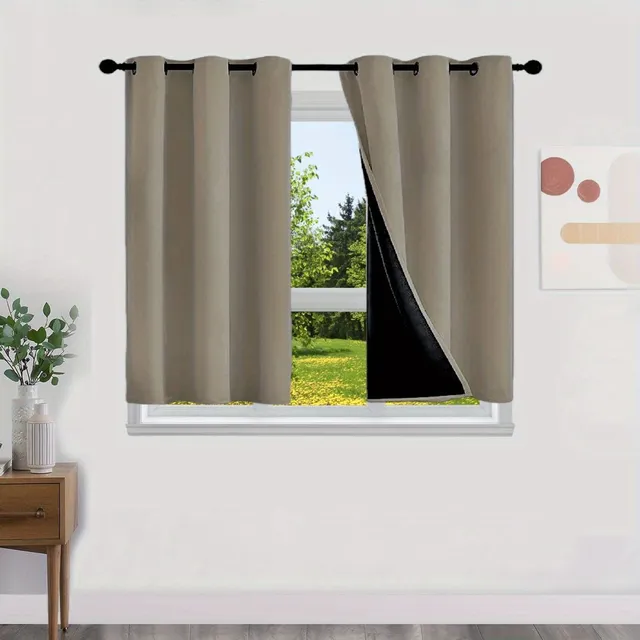 Blackout curtains with no pattern with thermal lining - Energy saving, privacy and style for living room, bedroom, kitchen and bathroom