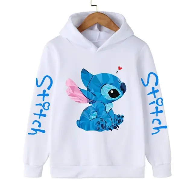 Detská mikina s kapucňou a roztomilá tlač Stitch