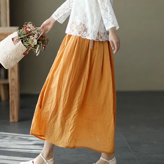 Women's Luxury Trends Modern Solid Color Long A skirt with High Waist