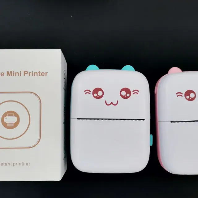 Přenosná mini termo tiskárna pro iPhone a Android, bezdrátová mini tiskárna fotografií a štítků, kompatibilní s iOS a Android