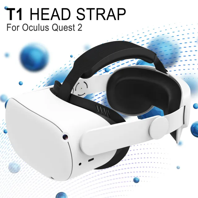 Elite Strap Kompatibilní pro Oculus Quest 2, VR Game Headstrap Nastavitelný VR headset Příslušenství pro výměnu Pohodlná podpora PU povrch, lehký