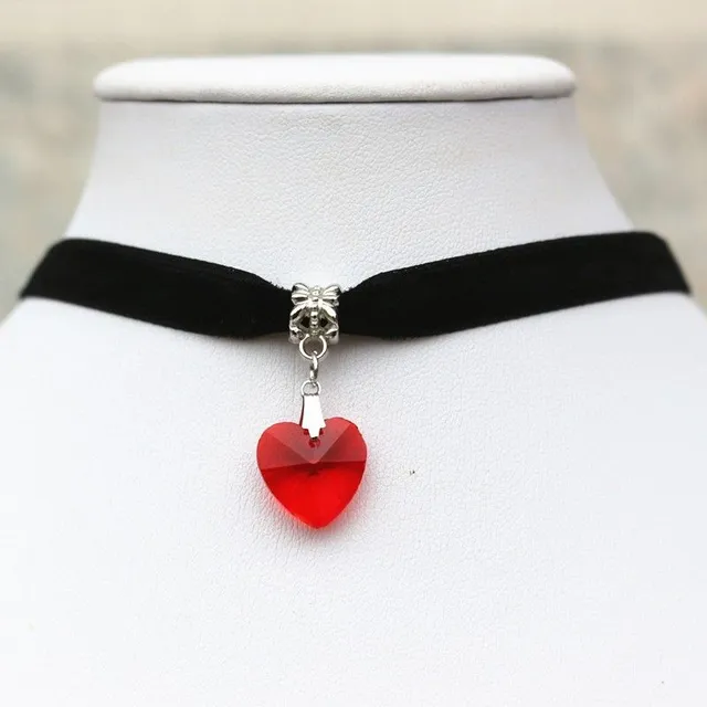 Necklace Choker with heart - 7 colors