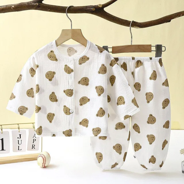 Kids set of cute classic pajamas with printing - more variants