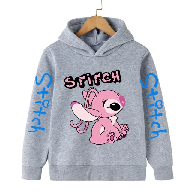 Dětská mikina s kapucí a roztomilým potiskem Stitch